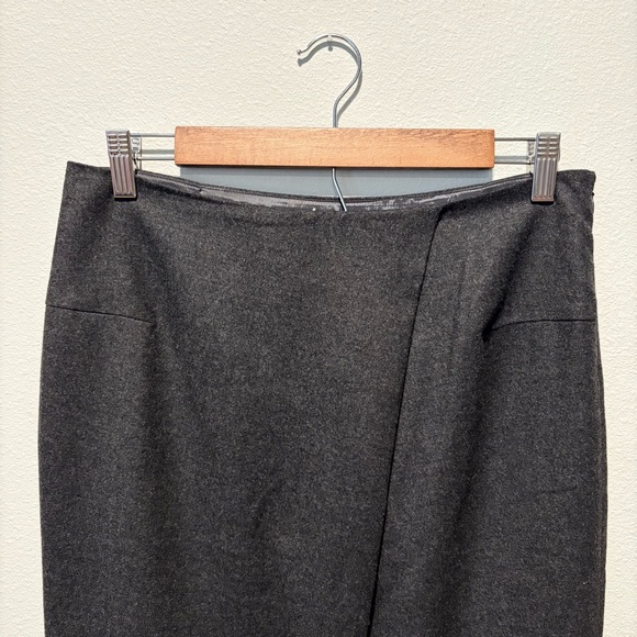 Jil Sander Gray Pencil Skirt Wool Cashmere Blend Pleated Front Size 38 - Picture 2 of 11